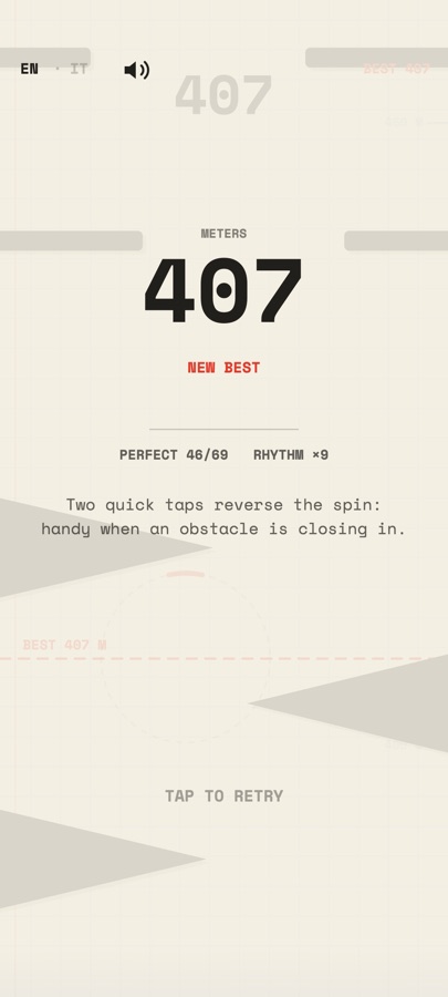Game over screen